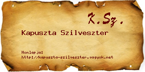 Kapuszta Szilveszter névjegykártya